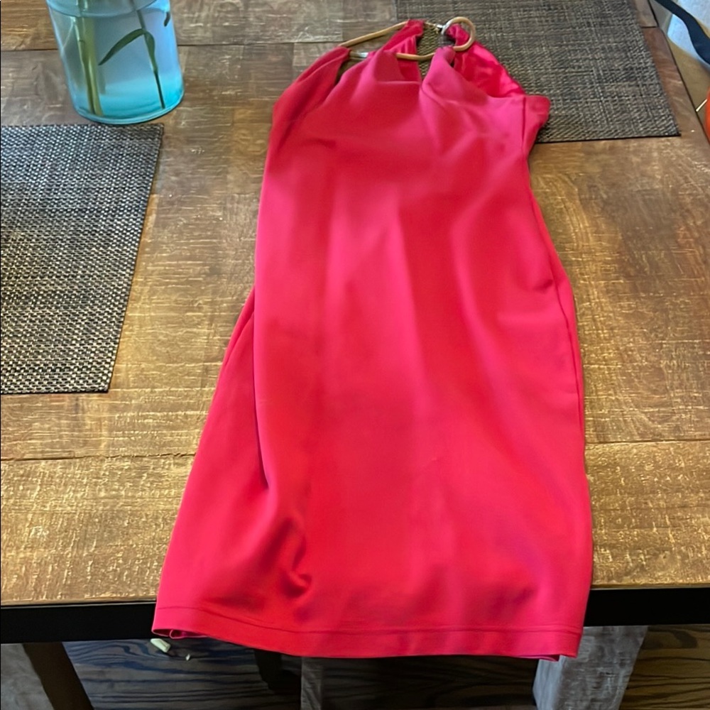Elegant Red Halter Dress